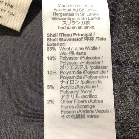 Madewell Gray Wool Navy Blue Windowpane Grid Patch Pocket Button Mini Skirt - Picture 15 of 16